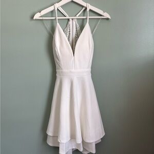 Emerald Sundae White Backless Dress